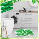 Haull 6 Pcs St. Patrick's Day Bathroom Rug Shamrock Bath Rug Lucky Green Clover Saint Patty's Day Bathroom Mat Shamrocks Doormat Irish Washable Nonslip Absorbent Shower Mat for Bedroom 15.8" x 15.8"