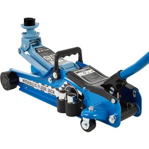 Floor Jack Kit 2.5 Ton (5,500 lbs) | Car Jack - Hydraulic Low Profile Trolley Jack - Tire Tool for SUV and Auto with Lug Wrench Blue