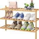 viewcare 3Tier Free Standing Shoe Racks, Bamboo Wood Shoe Rack for Entryway & Closet, Beautiful | Natural | Functional | Sturdy Shoe Rack