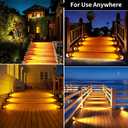 ROSHWEY Outdoor 10 Pack Solar LED Step Lights - IP65 Waterproof, Warm Light for Deck, Patio, Porch, Front Door, Sidewalk