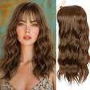 Sakuraaa Hair Toppers for Women with Thinning Hair 18inch Toppers With 6.56.5 Large Base Long wavy Layered Premium Synthetic Hair Pieces (brown)