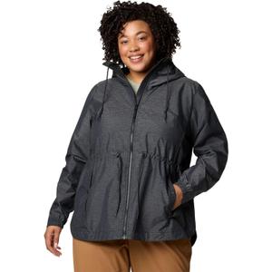 Columbia Womens Lillian Ridge II Waterproof Rain Jacket, Black, Large