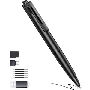TMKLOE 2.7K Small Cam Security Camera, 64 GB Portable Camera Pen, Mini Cam Pen (Glossy Black)