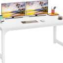 LITTLE TREE 63 Inch Large Executive Computer Office Desk, White
