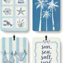 Blue Summer Beach Car Air Freshener 4 Pcs Coconut Scented, Coastal Bikini Palm Tree Car Accessories Mirror Decor for Women, Girly Beachy Hanging Air Freshener for Cars Closet Drawer Books