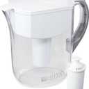 Brita Large Water Filter Pitcher for Tap and Drinking Water, Includes 1 Standard Filter, BPAFree, Lasts Two Months, 10Cup Capacity, Bright White