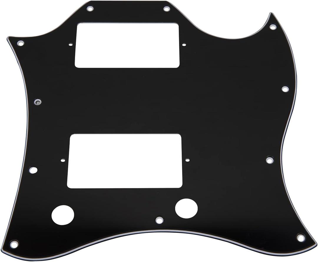 1Pcs Yootones 3Ply White Guitar Scratch Plate Full Face Compatible with SG Standard Style Guitar Pickguard (3Ply Black)