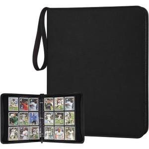 9 Pocket Card Binder, Premium Zip Trading Card Binder, 720 Double Sided Pocket PU Card Collection Binder, Collector Card Album, Card Folder for MTG, TCG, Sports Cards, Game Cards (Black1)