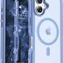 Magnetic for iPhone 17 Case, [Compatible with MagSafe][Military Grade Drop Protection][Heavy Duty Protection][Non-Slip][Shockproof] 2-Layer Durable Bumper Phone Case 6.3''-Blue Purple