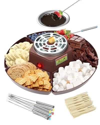 Smores Maker Tabletop Roaster Kit – Electric Fondue Set with Adjustable Heat, Indoor Smores Roaster for Date Night, Movie Night, Family Fun & Couple Gift Ideas