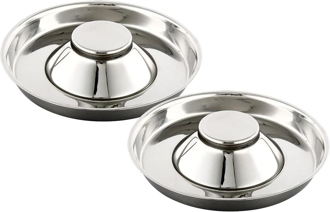 Stainless Steel Pet Bowl for Puppy and Cat, Dog Food and Water Feeding Bowl, Puppies and Kittens Weaning Bowls, Multiple Dogs and Cats Eat and Drink Together (2PC, M) (M - 5cups/42oz)
