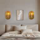 Sziqiqi Gold Wall Candle Sconces: Candlestick Wall Sconces Set of Two - Vintage Candle Holders for Taper Metal Hanging Decor for Home Living Room Fireplace (2 pcs)