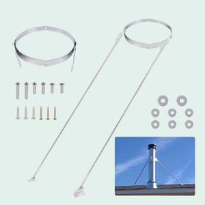 Roof Bracket Support Kit, Suitable for All Chimney Pipes with A Diameter of 6-14 Inches, with Wind and Snow Stability, Including All Installation Accessories