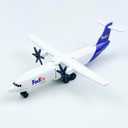 Die-Cast Propeller FedEx Airplane Model  6 Inch Alloy Plane with Rolling Wheels  Miniature Aircraft Collectors & Aviation Enthusiasts