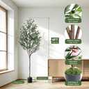 Alupssuc Olive Trees Artificial Indoor, 6FT Tall Faux Olive Tree with White Planter, Artificial Plants with Lifelike Fruits and Realistic Leaves for Modern Home Office Living Room Decor