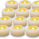 Floating Candles, Water-Activated 2.3" Flameless LED Candle 150+ Hours Waterproof Plastic White Battery Operated Candle for Centerpieces, Cylinder Vases Table Decorations Wedding Pool Party 12 Packs