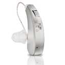 Chargeable Hearing Aid Amplifiers, BTE Hearing Assistance Device with Noise Reduction Volume Control, Pearl Grey, Left