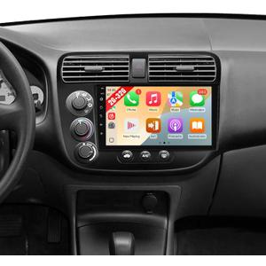 2+32GB Car Radio Stereo for Honda Civic 2001 2002 2003 2004 2005 with Wireless Carplay Android Auto 9-inch IPS Touchscreen Head Unit Replacement BT GPS WiFi FM HiFi DSP AHD Backup Camera
