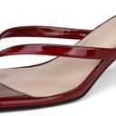 Goderci Kitten Flip Flop Thong Low Heels for Women Square Open Toe Slip On Heeled Sandals (Red,8.5)