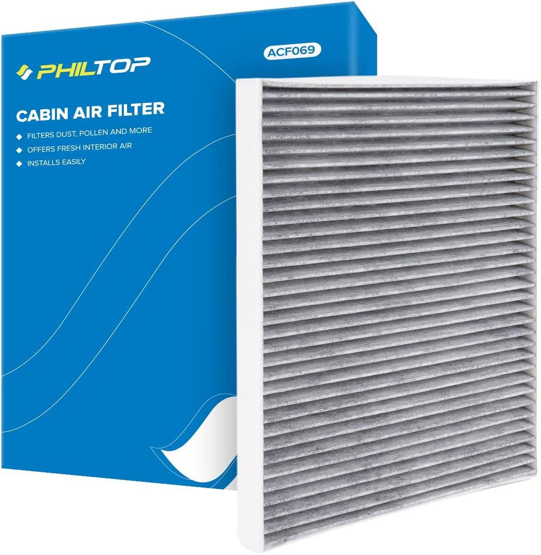 PHILTOP HEPA Cabin Air Filter w/Activated Carbon, Compatible with CF10360 Chevrolet Silverado 1500 2500 HD 3500, Tahoe, Suburban 1500 2500, GMC Sierra 1500, Yukon, Hummer H2, Cadillac Escalade ESV EXT
