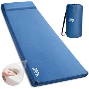 NYZ Self Inflating Sleeping Pad for Camping 3.1" Ultra-Thick Memory Foam Camping Mattress 20s Quick Inflation Camp Mat with Pillow Waterproof 4-Season for Camping Travel Tent Car