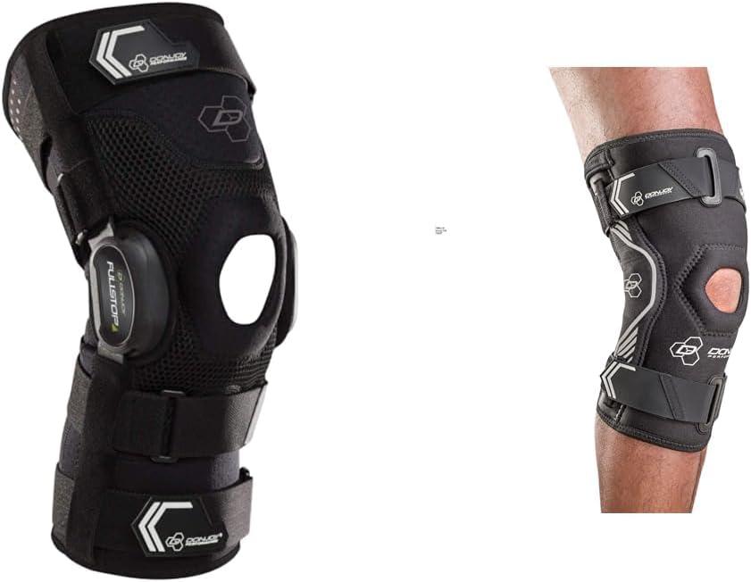 DonJoy Performance Bionic Fullstop ACL Knee Brace  4 Points of Leverage Hinged Knee Support for Ligament Protection, Injuries, Prevent Knee Hyperextension for Football, Soccer, Lacrosse, Contact Sports (Large)