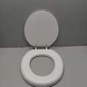 Mayfair Padded Toilet Seat with Chrome Hinges, Soft Vinyl over Wood Core Seat, Made in USA, Round, White