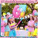 67 Themed Ice Cream Drip Piata Six Seven Birthday Party Supplies Ice Cream Drip Pinata Bundle with Blindfold Stick and Confetti for Birthday Summer Party