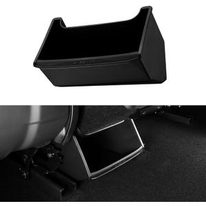 BASENOR Rear Center Console Organizer for 2024-2026 Tesla Model 3 Highland, TPE Under Seat Storage Box & Trash Can, Interior Accessories with Anti-Slip Velcro (Proprietary Design)