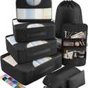 Veken 5 Set Packing Cubes for Travel Essentials, Suitcase Organizer Bags in 4 Sizes, Carry-On Luggage Accessories with Large Laundry & Toiletry Bag, Must-Have for Airplane, Road Trip & Camping