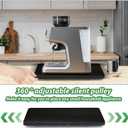 Appliance Slider, Sliding Tray for Coffee Maker, Coffee Pot Slider for Countertop, 360 Rolling Tray Appliance Slider for Kitchen Appliances- Black (12.5 X 16)