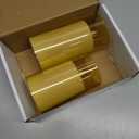 Raycare Flameless Electronic Pillar Candles with Remote Control and Timer- Battery Operated Realistic Flickering LED Fake Candle for Home, Wedding, Valentine's Day Decor, Gold,Set of 2