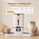 TYM Automatic Cat Feeder 2 Cats, 7L Cat Dry Food Dispenser with Double Bowls, Dual Auto Dog Feeder with Programmable Timer, Dual Power Supply, Easy to Clean for Multiple Cats and Small Dogs