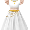 Rochie pentru fete cu maneci flutura, costum K-POP
Size 140