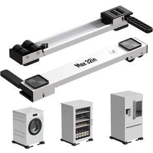 Appliance Rollers Heavy Duty, Newest Extendable Appliance Sliders, Liftable Washing Machine Base, Easily Move Washer and Dryer Machines, Refrigerators, Furniture-White