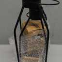 HPC Decor Modern Farmhouse Lanterrn Decor- Black Metal Candle for Summer Night- Lanterns w/Timer Flickering Candles for Living Room,Home,Indoor, Outdoor,Table,Fireplace Mantle Dcor