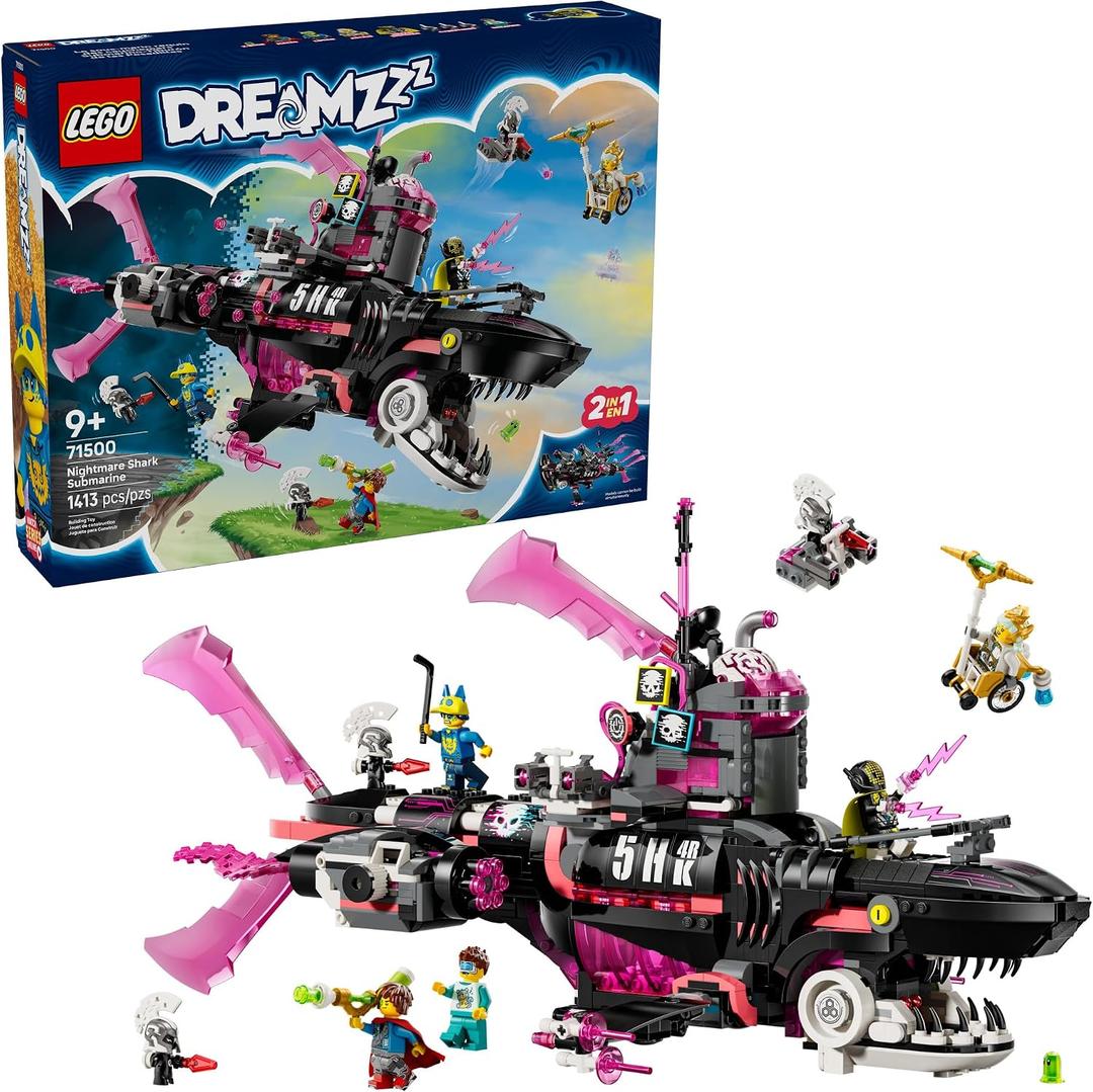 LEGO DREAMZzz Nightmare Shark Submarine Building Toy for Kids - Pretend Play Set & Figures for Boys & Girls, Ages 9+ - Rebuild as a Battleship or Submarine Toy - Gift Idea for Birthdays - 71500 (Incomplete Bulk Lego Only)