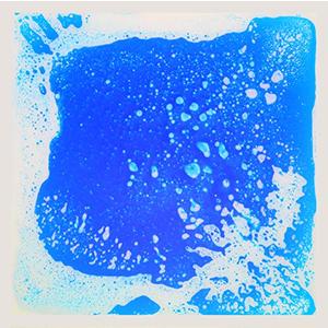 Crystiles 12 Inch X 12 Inch (30cm X 30cm) Colorful Liquid Floor Tile Mat for Kids, Bright Blue