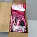 72 Pcs Pink Girl Party Favors Kit Hot Pink Princess Party Supplies 18 Girls Treat Candy Goodie Bags with Handle 18 Heart Sunglasses 18 Crown Headband 18 Acrylic Keychain