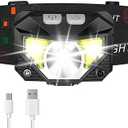 LHKNL Headlamp Flashlight, Lumen Ultra-Light Bright LED Rechargeable Headlight with White Red Light, 2-Pack Waterproof Motion Sensor Head Lamp,8 Modes for Outdoor Camping Running Hiking Fishing