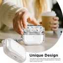 2 x for Airpods Pro 3 Case Clear, Soft TPU Transparent Anti-Yellowing for Apple AirPods Pro 3rd Generation (2025) Case Cover for Men & Women with Keychain, Military-Grade Shockproof, Clear+Stone