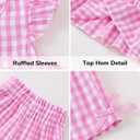 Jecson Toddler Baby Girl Summer Clothes Cotton Ruffled Sleeve Shirt Tops and Shorts Set Outfits 3Y(Pink)