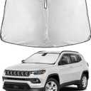 EcoNour Windshield Sunshade Compatible for Jeep Compass 2017-2023 2024 2025, Sun Visor for Front Windshield & Window Sun Shade Cover, UV Heat Blocker & Protector, Car Accessories