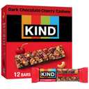KIND Healthy Snacks Bars, Dark Chocolate Cherry Cashew, Gluten Free, High Fiber Snacks, 4g Protein, 12 Count (EXP 03/25/27)