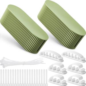 Marsui 2 Pcs Cable Management Box Cord Hider Organizer with 46 Pcs Cable Management Kit Wire Box for Power Strips Surge Protectors Desk TV Computer Wires Home Office(Grayish Green) Marsui 2 Pcs Cable Management Box Cord Hider Organizer with 46 Pcs Cable Management Kit Wire Box for Power Strips Surge Protectors Desk TV Computer Wires Home Office(Grayish Green)