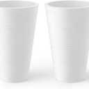 Kante Tall Round Planter Set of 2, 13 Inch Tall Decorative Planter Pots for Outdoor Indoor Garden Patio Front Porch (White)