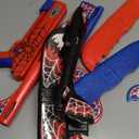 Cool Airplane Launcher Toy with Glowing Eyes & Web-Pattern Wings,2 Flight Modes Outdoor Games for Kids,Boys Toys Age 3-12,Birthday Gifts for 3 4 5 6 7 8 9 10 11 12 Year Old,Kids Gift(Red&Blue&Black)