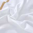 Duvet Cover Set 3 pcs(1 Duvet Cover+2 Pillowcases) 100% Cotton Sateen Woven Hidden Zipper Closure (White Beige, King)