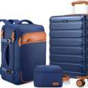 Luggage Sets 3 Piece, 20 Inch Hardshell Carry On Luggage 22x14x9 Airline Approved, Suitcase with TSA Locks & YKK Zippers, Carry On Suitcase with Wheels for Men & Women Travel (Blue)