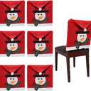 Phedrew 6Pack Christmas Dining Chair Slipcovers Christmas Chair Back Covers Snowman Decorations Chair Slipcovers for Party Home Decor
